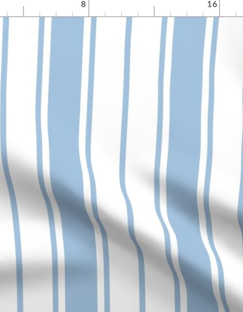Blue and White Vertical French Stripe Fabric