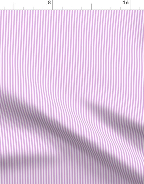 Blush Pink and White 1/8-inch Thin Pencil Vertical Stripes Fabric