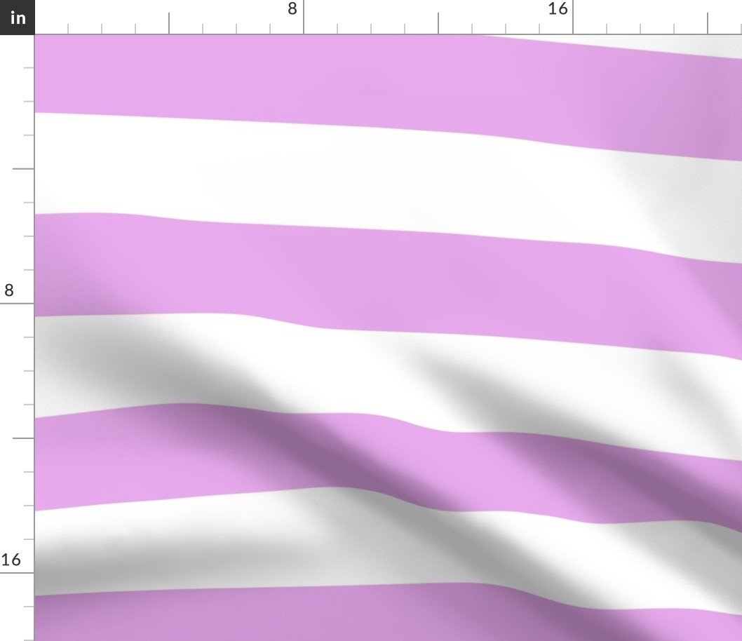 Blush Pink and White Jumbo 3-inch Circus Big Top Horizontal Stripes Fabric