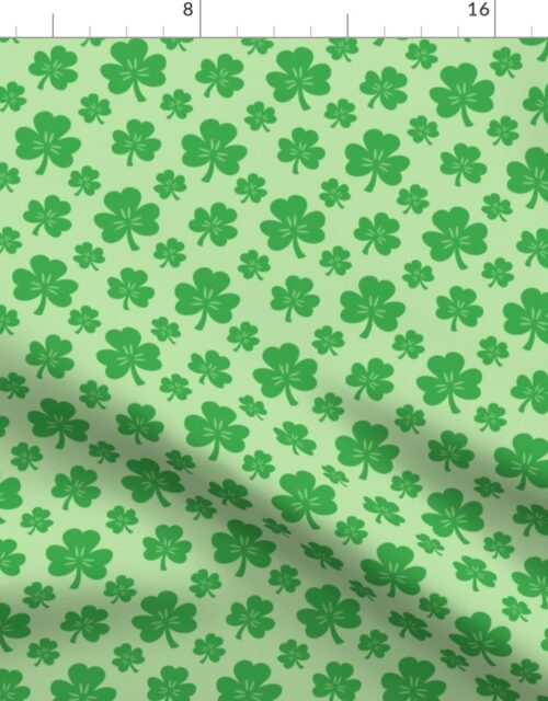 Bright Green St Patricks Day Holiday Irish Lucky Shamrocks Fabric