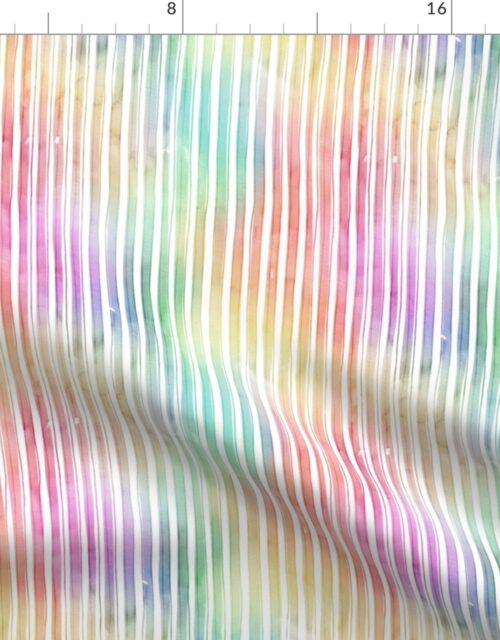 Bright Pastel Watercolor Vertical Stripes and Lines Fabric