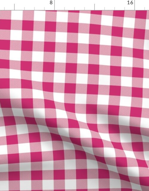 Bubble Gum and White Gingham Check Fabric