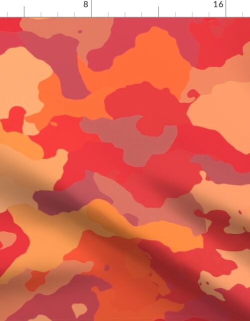 Bush Fire Flame Red Camo Camouflage Pattern Fabric