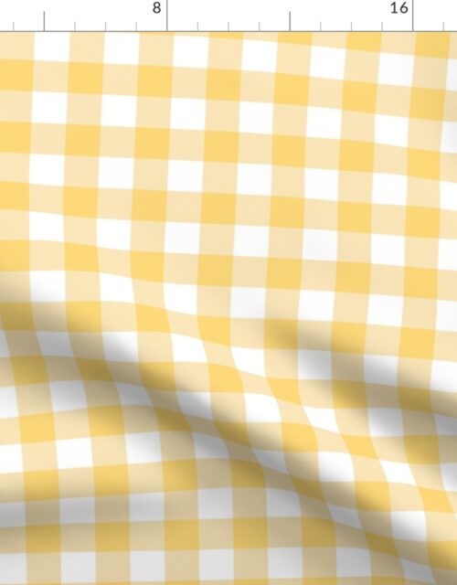 Buttercup Yellow and White Gingham Check Fabric