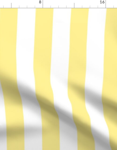 Buttermilk Yellow and White 2 Inch Vertical Cabana Stripes Fabric