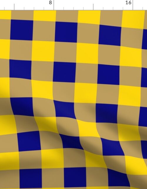 California Blue and Gold Gingham Check Fabric