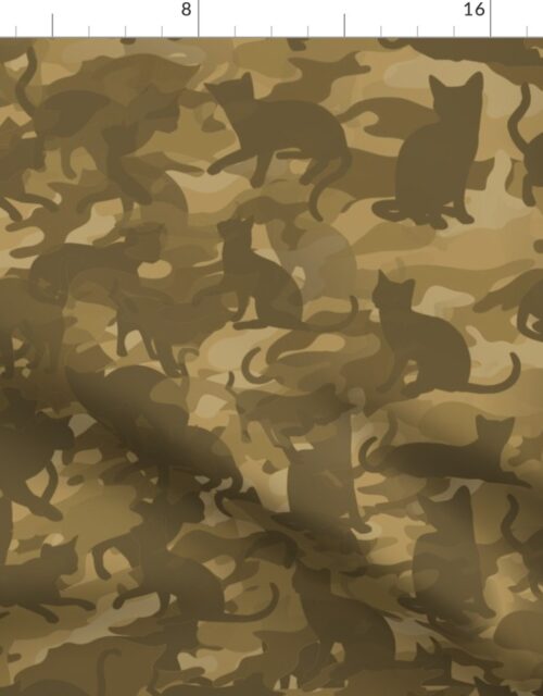 Camo Cats Camouflage in Military Operation Desert Khaki Smallscale Fabric