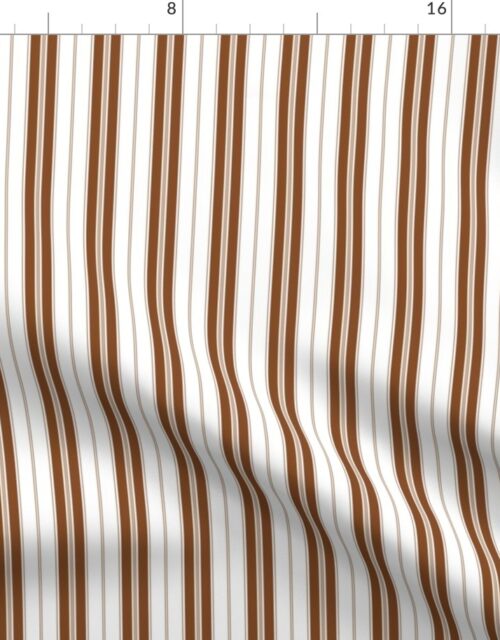 Caramel Cafe and White Autumn Winter 2022 2023 Color Trend Mattress Ticking Fabric