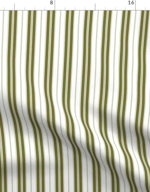 Cardamom Seed Green and White Autumn Winter 2022 2023 Color Trend Mattress Ticking Fabric