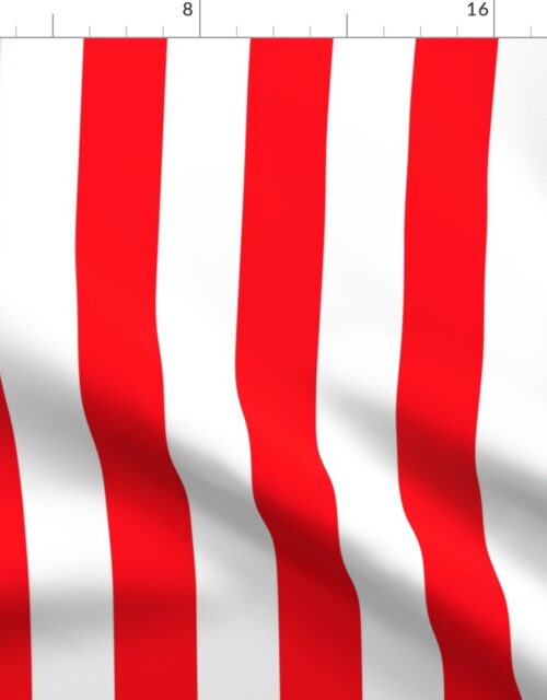 Carmine Red and White 2 inch Cabana Tent Stripes Fabric