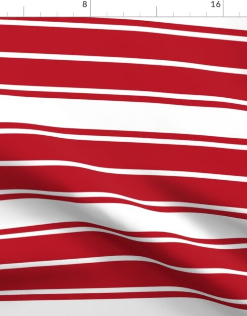 Cherry Orchard Red and White Horizontal French Stripe Fabric