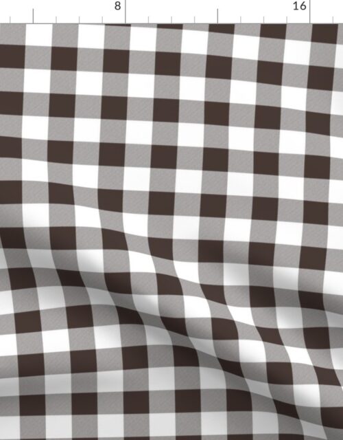 Chocolate and White French Provincial Autumn Gingham Check Fabric