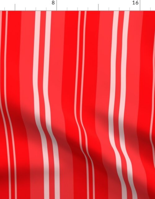 Christmas Red Shaded Pin Stripe Fabric