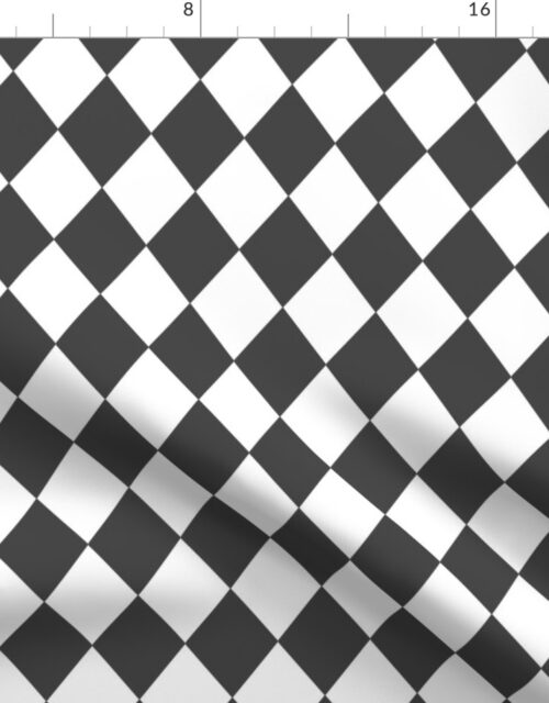 Cinder Grey Small Modern Diamond Pattern Fabric