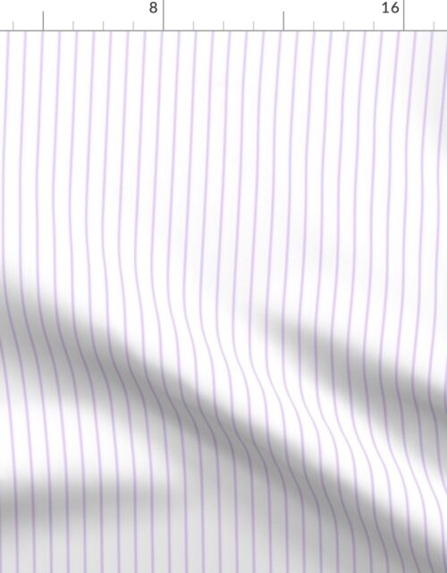 Classic 1/2 Inch Pale Lilac Pinstripe on a White Background Fabric