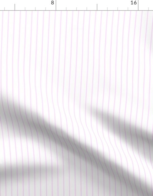 Classic 1/2 Inch Pale Pink Cotton Candy Pinstripe on a White Background Fabric