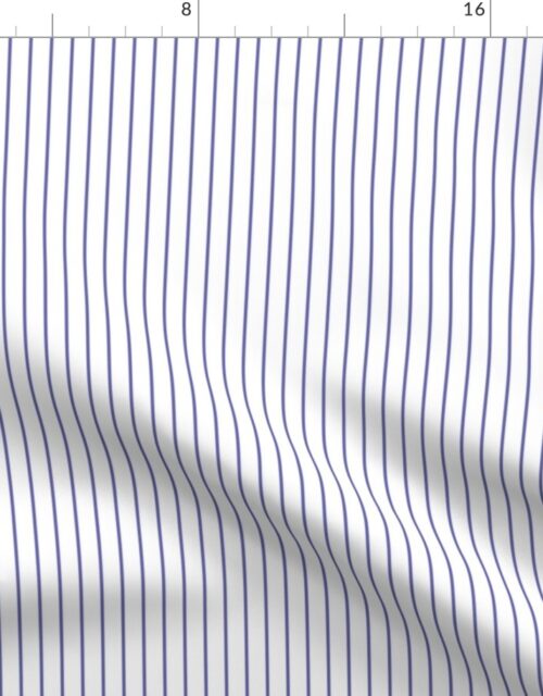 Classic 1/2 Inch Very Periwinkle Purple Blue Pinstripe on a White  Background Fabric