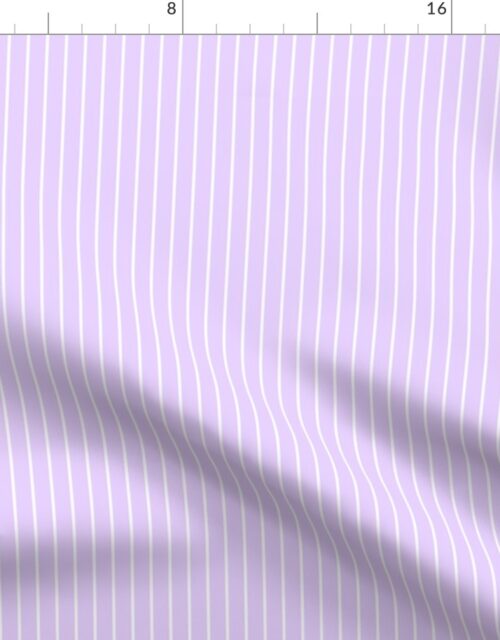Classic 1/2 Inch White Pinstripe on a Pale Lilac Background Fabric