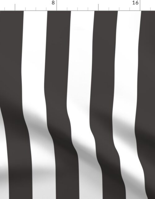 Classic 2 Inch Graphite and White Modern Cabana Upholstery Stripes Fabric