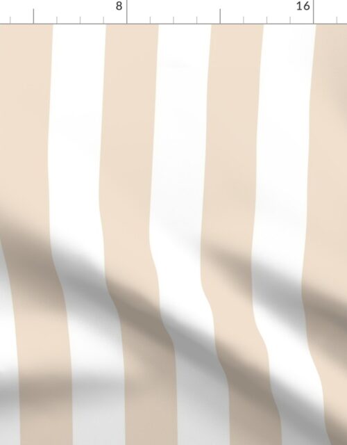 Classic 2 Inch Natural and White Modern Cabana Upholstery Stripes Fabric