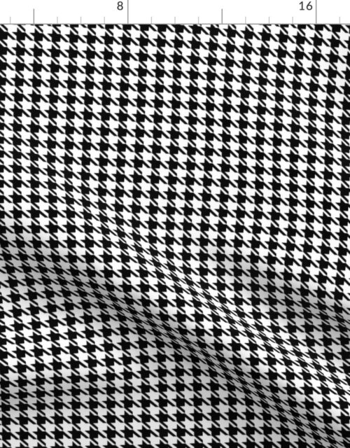 Classic Black and White Houndstooth Check Fabric