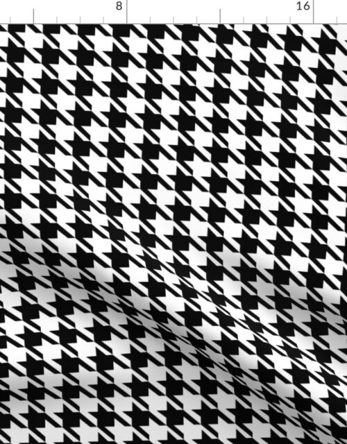 Classic Black and White Houndstooth Check Fabric