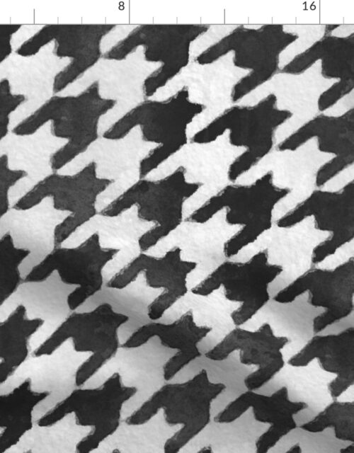 Classic Black and White Houndstooth Check Approx 3.5  inch Fabric