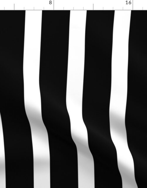 Classic Black and White Referee Stripes Wider Black Stripes Fabric