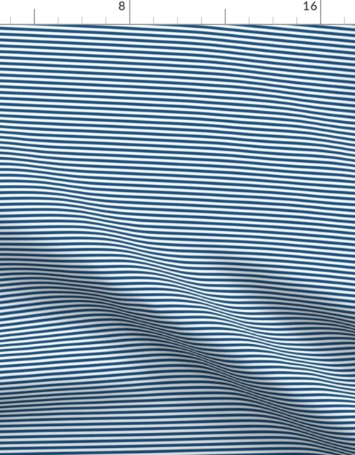 Classic Blue and White 1/8-inch Thin Pencil Horizontal Stripes Fabric