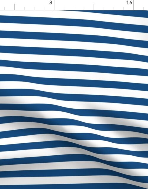 Classic Blue and White 3/4 inch Horizontal Deck Chair Stripes Fabric