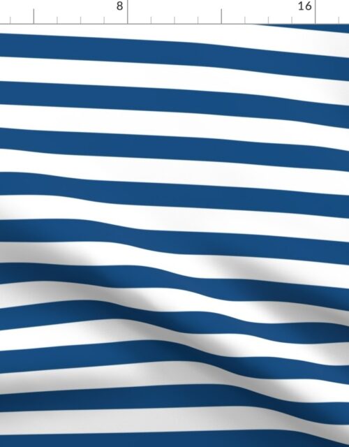 Classic Blue and White Horizontal Cabana Tent 1″ Stripes Fabric