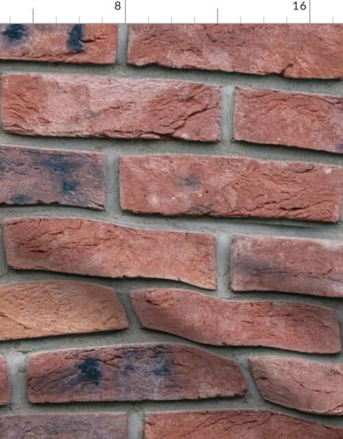 Classic Brick Red Wall in Realistic Photo-Effect Life Size Fabric