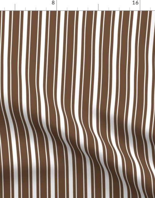 Classic Coffee Brown Mattress Ticking Bed Stripe Fabric
