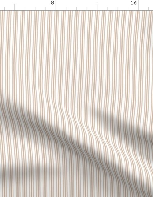 Classic Small Beige Burlap French Mattress Ticking Double Stripes Fabric