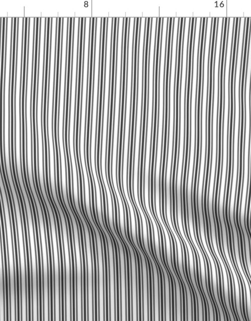 Classic Small Black Tarp Pastel Black French Mattress Ticking Double Stripes Fabric