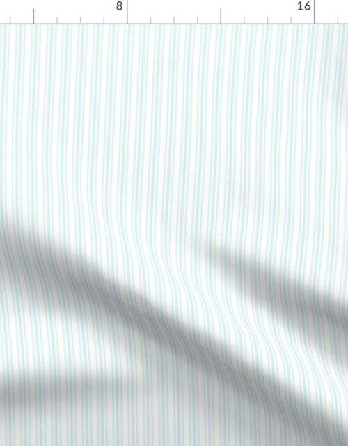 Classic Small Blue Lily Pastel Blue French Mattress Ticking Double Stripes Fabric