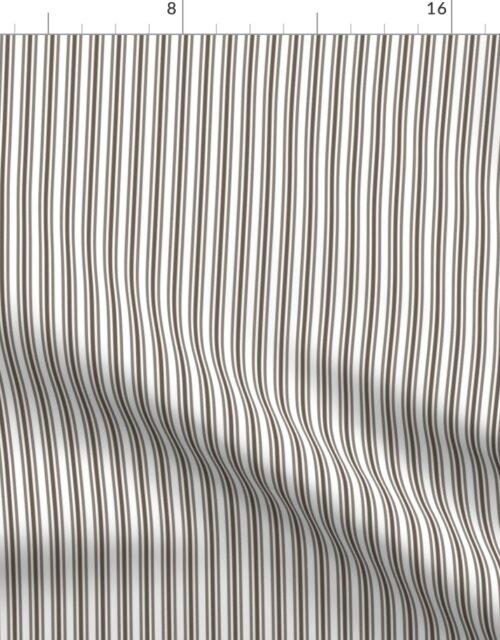 Classic Small Brown Coco Pastel Brown French Mattress Ticking Double Stripes Fabric