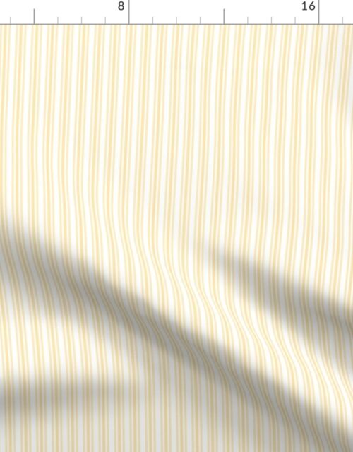 Classic Small Buttercup Yellow Pastel Butter French Mattress Ticking Double Stripes Fabric
