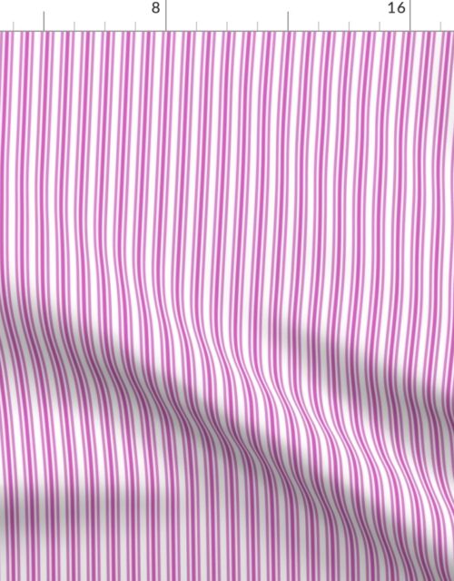 Classic Small Pink Fuchsia Pastel Pink French Mattress Ticking Double Stripes Fabric