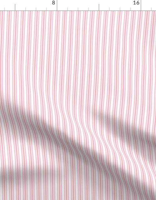 Classic Small Pink Petal French Mattress Ticking Double Stripes Fabric