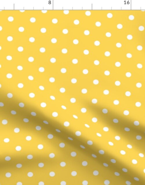 Classic White On Yellow Polka Dots 2 inch Fabric