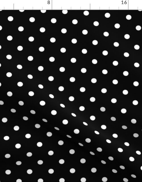 Classic White on Black Polka Dots 2 inch Fabric