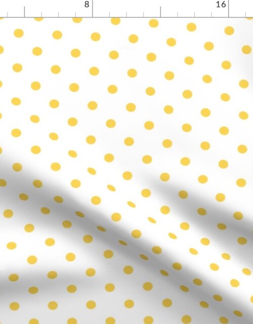 Classic Yellow on White Polka Dots 2 inch Fabric
