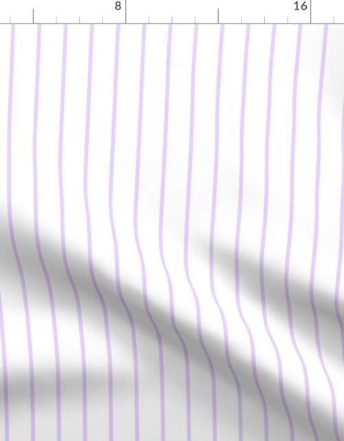 Classic wider 1 Inch Pale Lilac Pinstripe on a White Background Fabric