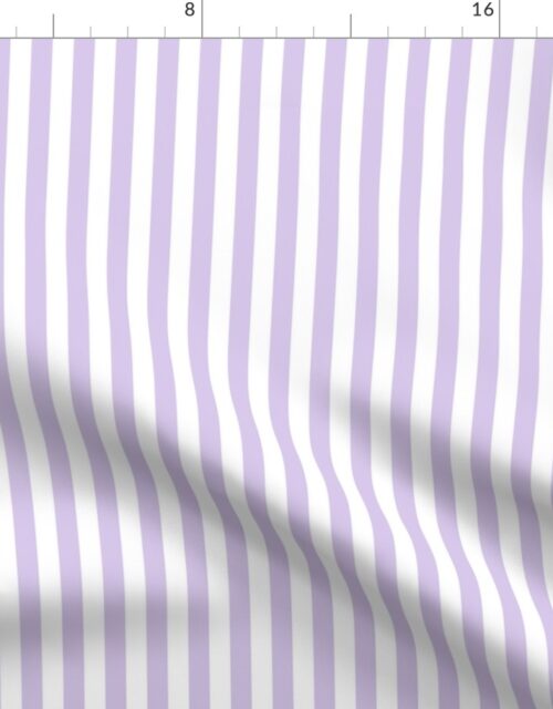 Color of the Year 2023 Digital Lavender and White 1/2 Inch Cabana Stripes Fabric