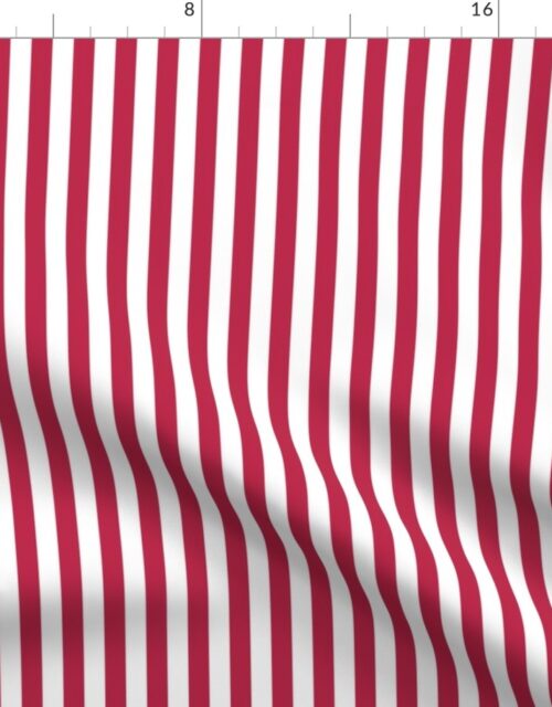 Color of the Year Viva Magenta with White Vertical Pin Stripes Fabric