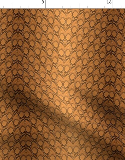 Copper Baby Python Scales Edged in Dark Brown Fabric