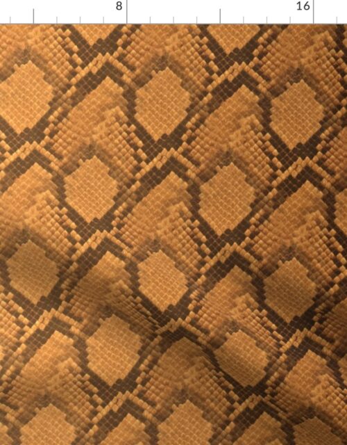 Copper Baby Python Scales Edged in Dark Brown Fabric