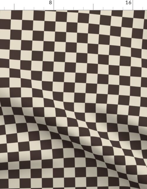 Cream and Chocolate  Checkerboard Fabric