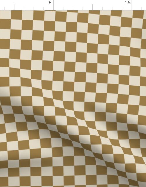 Cream and Tan  Checkerboard Fabric